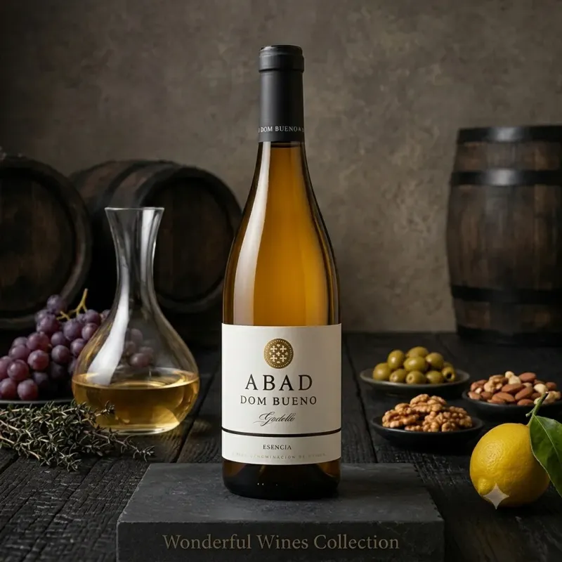 Botella de vino blanco Abad Dom Bueno 100% Godello de la DO Bierzo