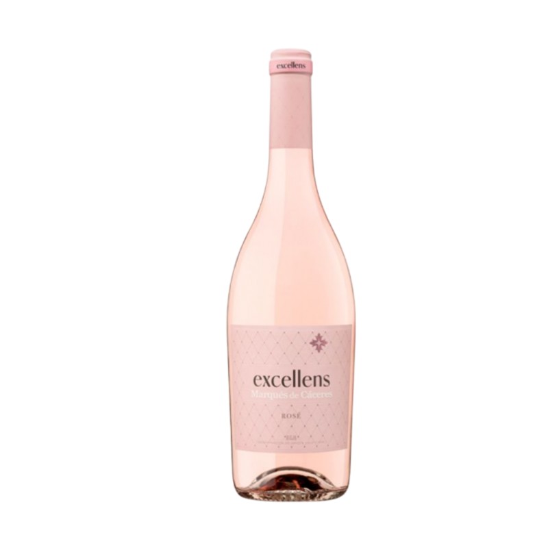 Ampolla de vi rosat Excellens Rosé de Marqués de Cáceres, estil provençal, perfecte per a una terrassa o un record de Formentera.