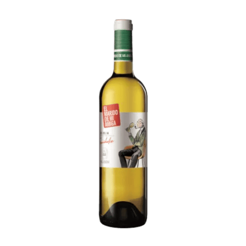 Ampolla de vi blanc semidolç El Marido de mi Amiga, de Bodegues Vallobera (Rioja), una tendència de vi fresc a Manresa.