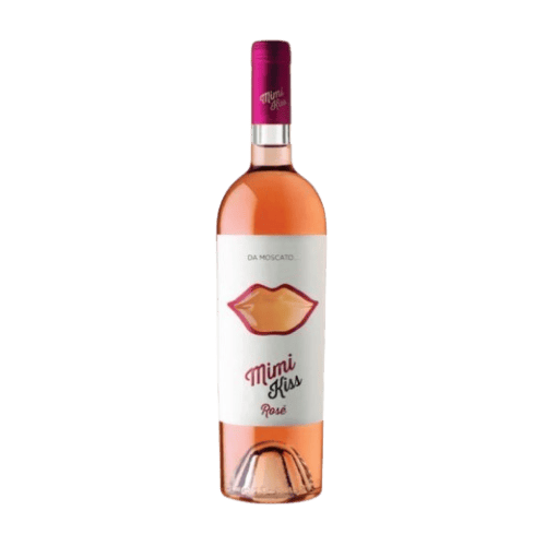 Ampolla de vi rosat de Moscato Mimi Kiss, originari del Piemonte, Itàlia, ideal per a l'aperitiu d'estiu.